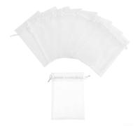 100Pcs White Organza Bags with Drawstring Wedding Party Favour Jewellery Candy Pouches Christmas Festival Packing Multiple Sizes(13 * 18cm)