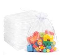 100Pcs White Organza Gift Bags 20x30cm Medium Favour Pouches
