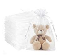 100Pcs White Organza Gift Bags 30x40cm Extra Large Favour Pouches