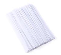 100pcs White Pipe Cleaners, 30cm x 6mm long Craft Pipe Cleaner, Pipe Cleaners Chenille Stems, Pipe Cleaner Chenille Wire Bending Plush, Cleaner Strips for DIY, Arts, Crafts Project, Decoration