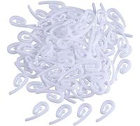 100PCS White Plastic Curtain Hooks Curtain Drapery Pole Rod Rings for Door Curtain,Window Curtain,Shower Curtain