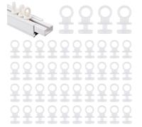 100Pcs White Plastic Curtain Hooks Heavy Duty Curtain Track Gliders Rail Hooks for Pencil Pleat, Net, Shower Curtains Durable Curtains Runners and Sliders Accessories (White) (9mm)