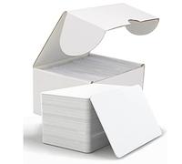 100pcs White PVC Cards Premium Quality PVC Plastic ID White Blank Cards Business Cards PVC ID Cards ，for Zebra ID Card Printers, Compatible with All Plastic Card Printers(Credit Card Size)
