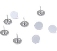 100Pcs White Thumb Tacks Flat Decorative Pin Push Pins Home/Office for Bulletin Board,Notice Board/Map Nails,Small in Size,Tape, Adhesives and Fasteners（Rounded 11mm/0.43" Nailhead L13mm/0.51"）