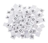 【100pcs】 white wood chips diy English alphabet puzzle literacy squares baby intellectual development wood chips【white】