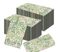 100PCs William Morris Paper Napkins Vintage Floral Paper Napkins Disposable Napkins Decoupage Napkins for Kitchen Party Guest Towels Wedding Baby Shower Retro Plants Party Supplies,4.5x8 Inch