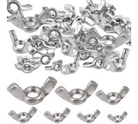 100PCS Wing Nuts Assortment Kit, 7 Metric Sizes M3 M4 M5 M6 M8 M10 M12, Carbon Steel Zinc Plated, Tool-Free Hand Tightening Nuts with Organizer Case for DIY, Machinery, Electronics