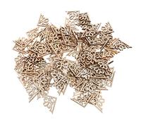 100pcs Wood Carved Corner Applique for Photo Frames and Glass Decor | Natural Solid Wood with Bakelite Plate, Sanded Smooth Paintable Surface, Antique European Shabby Chic Style
