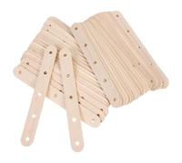 100pcs Wood Ice Pop Sticks with Holes for Bakeries | Ice Lolly Sticks Wooden, Natural Birch Finish, Five Predrilled Holes, 0.5cm Openings for Treat Prep
