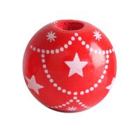100PCS Wooden Beads 21/16mm Christmas New Year Garden Beading Pendant Decoration Indoor Party Holiday Layout Setting Decorations Indoor Vintage for Tree Outdoor for Home Decor Yard