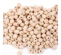 100Pcs Wooden Beads for Crafting, 10mm Small Round Wooden Bead with 4mm Hole, Natural Unfinished Wood Beads for Jewellery Making, DIY Projects & Handmade Home Decorations