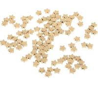 100pcs Wooden Beads Star Shape Wood Spacer Beads Metallic Gold Star Embellishments DIY Craft Jewelry Making Accessories for Necklace Bracelet Pacifier (Golden)