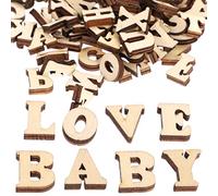 100pcs Wooden Letters Unfinished Wood Alphabet for Crafting Wall Decor DIY Projects Smooth Edges Natural Wood Finish for Scrapbooking and Creative Decoration