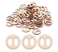100pcs Wooden Pom Pom Button for Knitted Hat Making and Crafts | Removable Flat round Holder, Beige Wood Piece, Secure Fixing for Pom Poms and Hat Designs