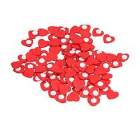 100Pcs Wooden Red Heart, Mini Wooden Hearts Adhesive Wooden Heart Embellishments Wooden Heart Shapes for Crafting Decorations