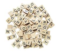 100Pcs Wooden Scrabble Letters for Crafts, A-Z Capital Wooden Tiles Letters Children's Educational Toy Scrabble Letters for Crafts & Educational