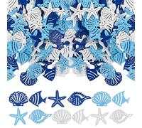 100pcs Wooden Sea Star Ornaments for Coastal Home Decor and Nursery | Mediterranean Style Wood Cutouts, Assorted Colours, Flexible Placement for Teachers, Crafters, Door Hangers Random Style