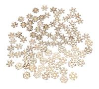 100Pcs Wooden Snowflakes Christmas Tree Ornaments Unfinished Snowflakes Ornament DIY Crafts Wood Snowflake Slices