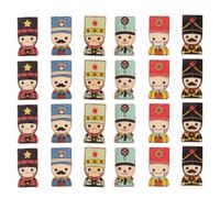 100pcs Wooden Soldier Buttons DIY Set and Scrapbookers | Decorative Easy to Sew Embellishment, Creative Design for Home Textiles, Bags, Crafting Projects Random Color