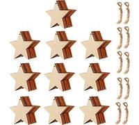 100pcs Wooden Stars for Crafting Christmas Tree Decorations Baubles for Crafts DIY Supplies Gifts to Paint Your own Sets