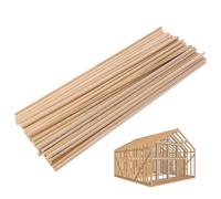 100Pcs Wooden Sticks for Craft,Square Dowel Crafting Materials Model Stick,Thin Bamboo Crafts Dowels Strips,Hardwood Making Long Round Small Strip Thick Tube,for Balsa Wood Carving DIY Building Cubes