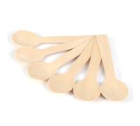 100Pcs Wooden Teaspoons Cutlery Set Disposable Biodegradable Small Serving Spoons Honey Coffee Tea Sugar Salt Jam Mustard Ice Cream Spoons