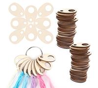 100Pcs Wooden Thread Drops, 3.5X5cm Teardrop Embroidery Floss Organizer with Floss Ring, Cross Stitch Thread Storage Bobbins for DIY Sewing and Craft Supplies