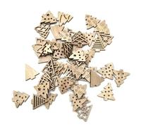 100pcs Wooden Tree Shape Pendant Ornaments, Beige DIY Decor | Wood Material, Practical Safe Craft Use, for Car and Family Projects, Mixed Bundle for Friends