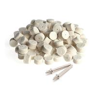 100Pcs Wool Felt Polishing Buffing Pad 13mm + 2 Shank for Grinding Wheel Step Drill Bits for Metal Temo