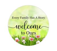 100pcs Words Quotes Round Stickers Every Family Has A Story Welcome to Ours Label Stickers Decals for Card Envelopes Seals Boxes Holiday Xmas Gifts Bags Packaging Party Supplies Decoration 1.5in