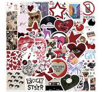 100pcs Y2K Retro Aesthetic Stickers, Waterproof Cool Downtown Decals Funny Cute Coquette Diverse Y2K Aesthetic Stickers for Laptop Scrapbook Water Bottle Luggage Helmet