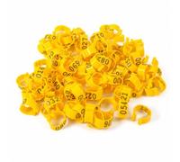 100Pcs Yellow 16mm Poultry Leg Rings Chicken Duck Identification Bands Plastic Foot Loops for Goose Pigeon