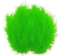 100pcs Yellow Green Feathers Fluffy Turkey Marabou Feathers 4-6 Inches for Crafts Dream Catcher Fringe Trim Colored Feathers Fly Tying Material