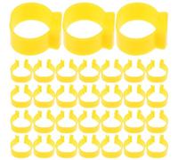 100pcs Yellow Plastic Poultry Feet Rings for Animals and Small Birds | Lightweight Marking Bands, Easy Identification, Gentle Fit, Wide Application for Chicken, Duck, Goose Random Color