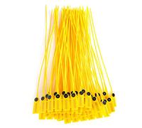 100pcs Yellow Plastic Security Seal with Number, Tamper Evident Cable Ties for Truck Transportation, 40cm PP and Steel Reinforced Seals for Logistics Warehouse Shipping
