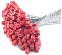 100pcsPull-Tite Steel Wire Cable Seals Numbered Tamper Proof Security Tags Self-Locking Security Labels, Red