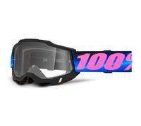 100% Accuri 2 Superdome Clear Motocross Goggles, black/blue/pink