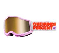 100% Accuri II Hundreds Motocross Goggles, white-pink for Men