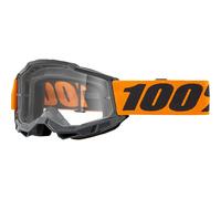 100% Accuri 2 OTG Clear Motocross Goggles, orange/black