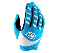 100% Airmatic Bicycle Gloves, white-blue, size L for Men