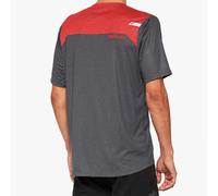 100percent Airmatic Short Sleeve Enduro Jersey Grey S Men S Charcoal / Racer Red