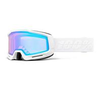 100% Okan Snowboard/Ski Goggles, M White/HiPER Turquoise Mirror