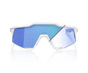 100percent Speedcraft Photochromic Sunglasses Blue Mirror Photocromic/CAT1-3 Pearl White Glitter