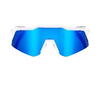 100% Speedcraft XS Sunglasses White/Blue with Extra Lenses for Running and Outdoor Activities