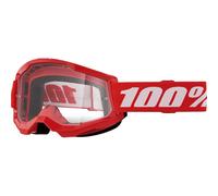 100% MX Goggles Strata 2 Youth Red Clear MTB Motocross Quad ATV