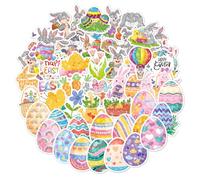 100Pieces Easter Bunnies Eggs Sticker Wrapping Sticker Aesthetic for Water Bottle Journal Luggage Phone Case Colorful Easter