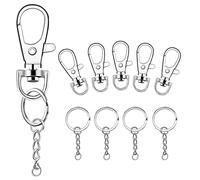 100Pieces Keychain with Hooks for Rings for Keychain Lanyard Jewelry Making Metal