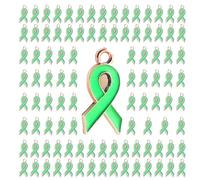 100Pieces Ribbon Pendants Long Lasting Breast Cancers Awareness Charm Hope Ribbon Pendant Earring Dangle Accessory Mixed Color Pendants