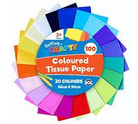 100pk Coloured Tissue Paper for Wrapping Gifts 66x50cm Christmas Wrapping Paper Coloured Tissue Paper for Craft & Arts, Gift Tissue Paper Sheets for Packaging, Wrapping Tissue Paper Crafting for Kids