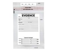 100pk Evidence Bags, 9" x 12" Transparent, Tamper Resistant Closure with Serialized Numbering - Secur-Pak